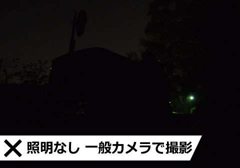照明なし 一般カメラで撮影