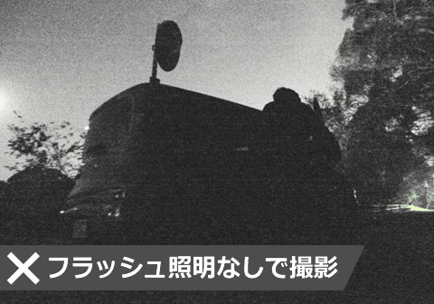 フラッシュ照明なしで撮影